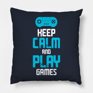 Keep Calm and Play games T-shirt Pillow