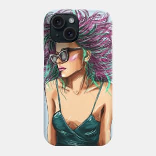 Beautiful girl in sunglasses Phone Case