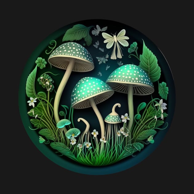 Cottagecore Shrooms in the Forest by TheJadeCat