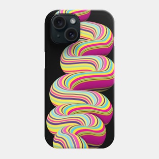 Trippy Candy River on Black Phone Case