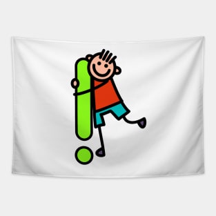 Letter Exclamation Mark for Boys alphabet Kids Colorful Cartoon Character Tapestry