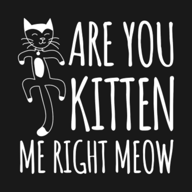 Cute Sweet Cat Are You Kitten Me Right Meow - Meow - T-Shirt | TeePublic