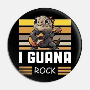 Iguana rock funny pun Pin