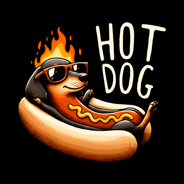 Hotdog Hot Dog (Back Print) by DoodleDashDesigns