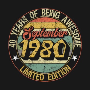 born September 1980 Vintage Gift T-Shirt