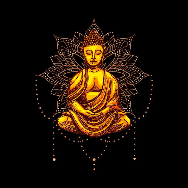 Buddha Statue Meditation Mantra by Foxxy Merch