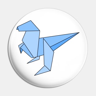 Blue origami dinosaur Pin