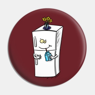 Funny refrigerator cartoon illustration Pin