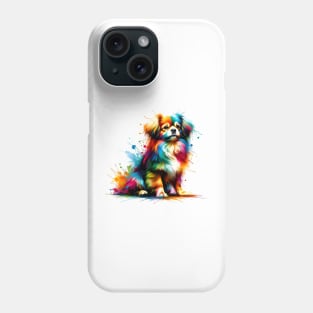 Tibetan Spaniel in Vibrant Abstract Splash Artwork Phone Case