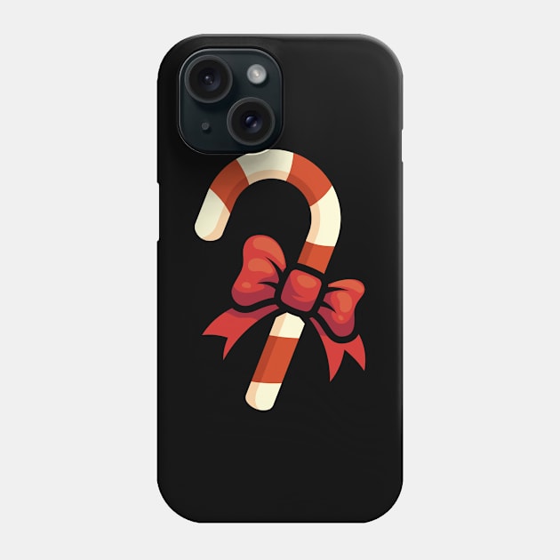 Christmas Candy Cane and Ribbon Phone Case by Wrathline.Std