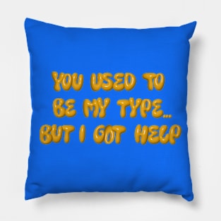 You used to be my type but I got help Pillow