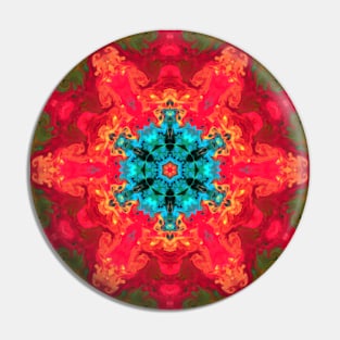 Psychedelic Hippie Blue Red and Orange Pin