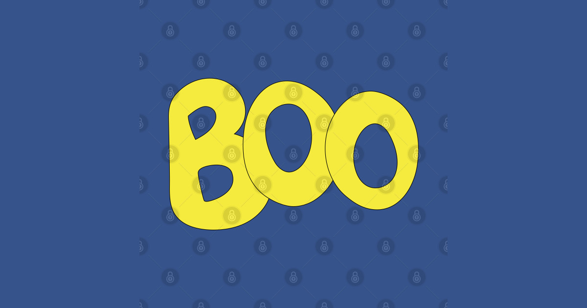 BOO text art in yellow bubble letters - Boo Halloween Text Art - T ...