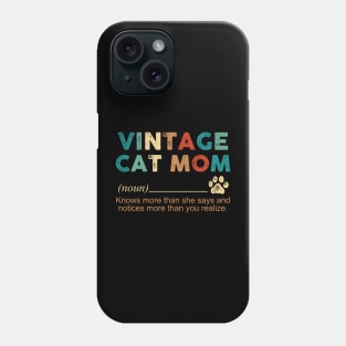 Vintage Cat Mom Definition Phone Case