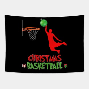 Christmas Basketball Shirt, Christmas Basketball T-Shirt, Funny Basketball Lover Shirt, Basketball Shirt, Christmas Gifts Idea Tapestry