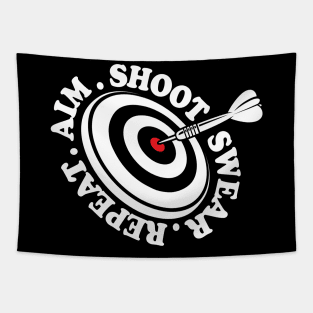 Aim Shoot Swear Repeat - Dart Tapestry