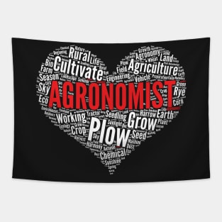 Agronomist Heart Shape Word Cloud Design Agronomy design Tapestry