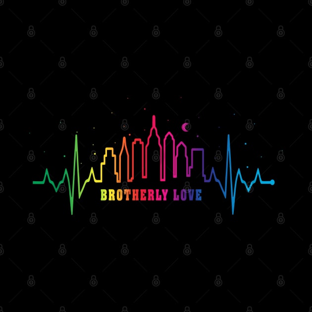 Brotherly Love Philadelphia Pride Philly Skyline by TeeCreations