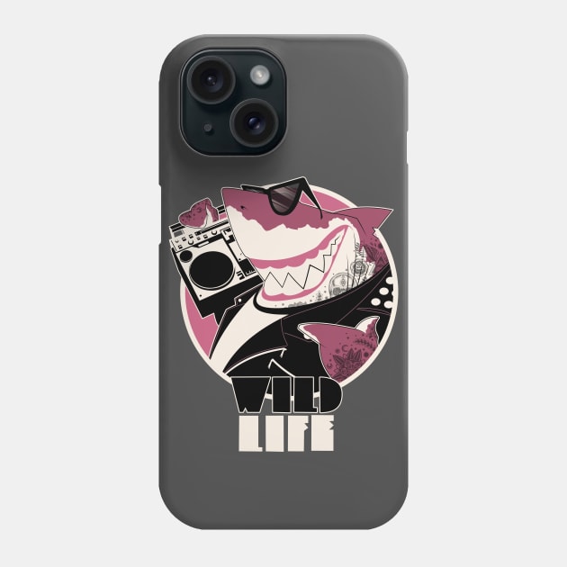 Wild Life Punker Shark Phone Case by HisDesign