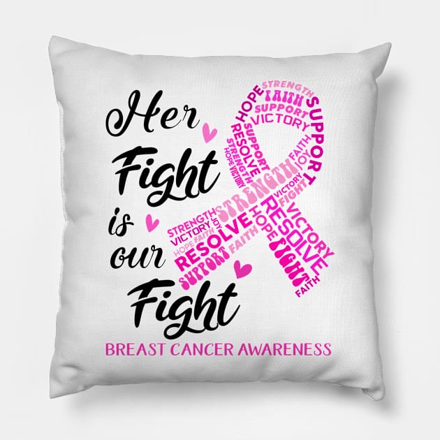 Breast Cancer Awareness Her Fight is our Fight Pillow by ThePassion99