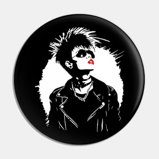 Classic Punk Portrait: Bold Fashion Statement Pin