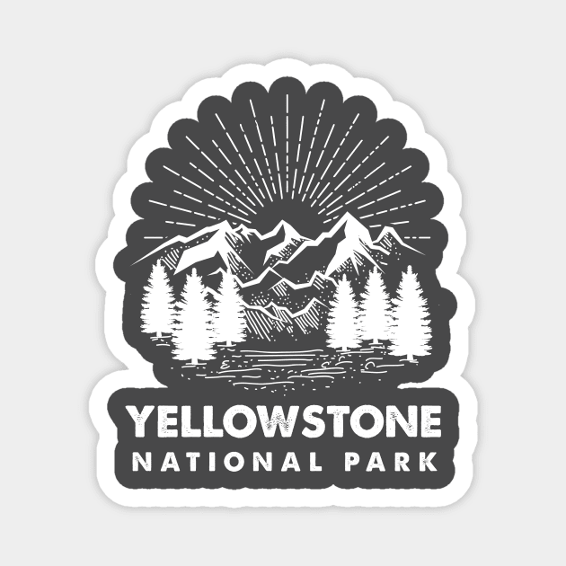 Yellowstone National Park Retro Magnet by roamfree