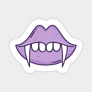 Cute Vampire Fangs Cartoon Magnet