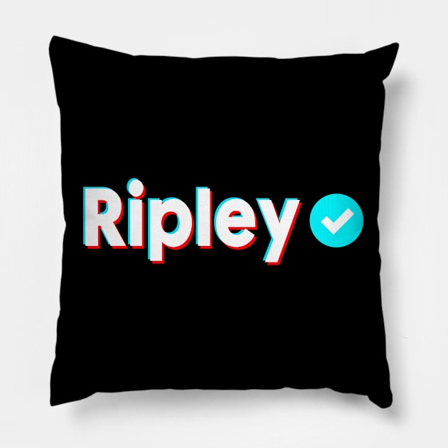 Ripley Name Verify Blue Check Ripley Name Gift Pillow by Aprilgirls