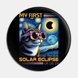 Solar Cat Eclipse, View Totality April 8 2024 Astronomy Cat Pin