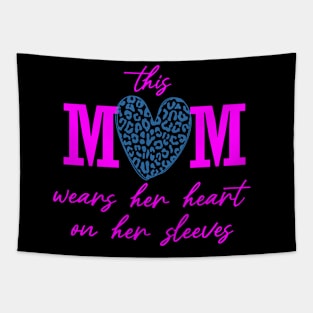 This mom wears her heart on her sleeves mothers day Tapestry