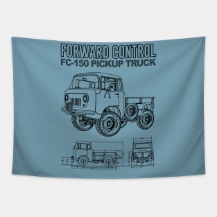 Jeep Forward Control FC-150 Blueprint Tapestry