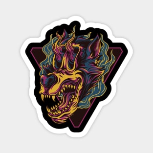 Trippy artistic Wild Wolf Magnet