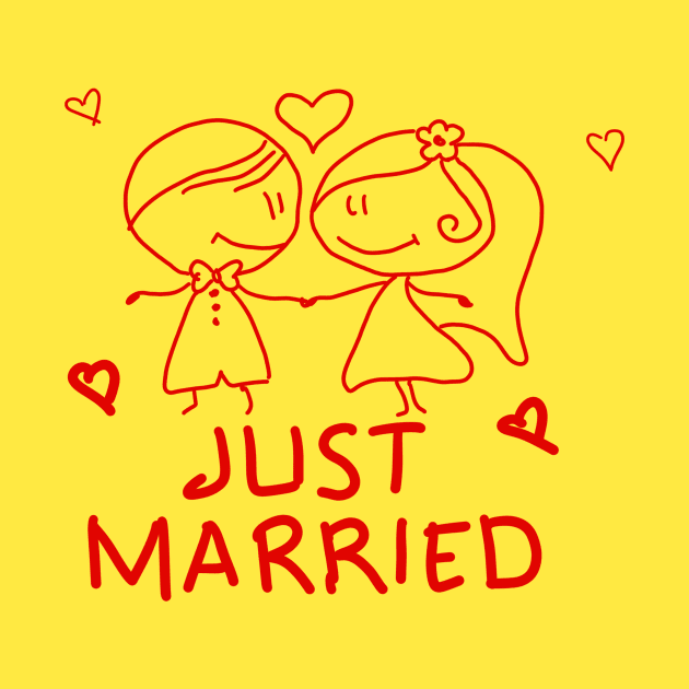 Just Married Matching Couple Valentines Day Gift by BadDesignCo