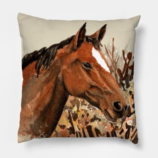 Brown Horse Pillow