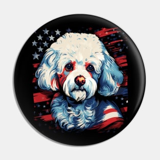 Patriotic Bichon Frise Pin