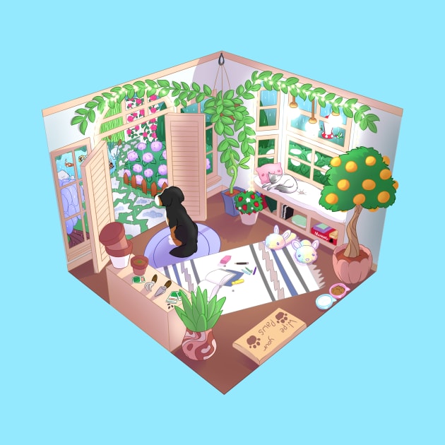 LoFi Rainy Day Sunroom by ParadisePaws