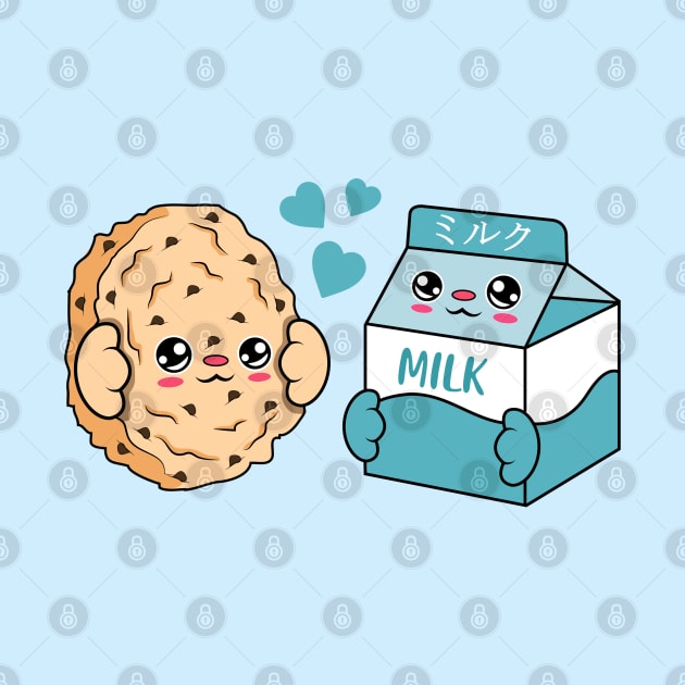 All i need is cookies and milk, Kawaii cookies and milk cartoon. by JS ARTE