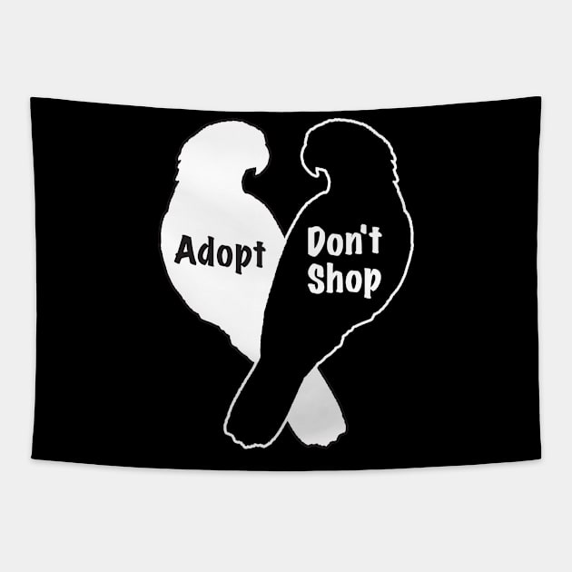 Parrot Rescue Adoption Don't Shop Tapestry by Einstein Parrot