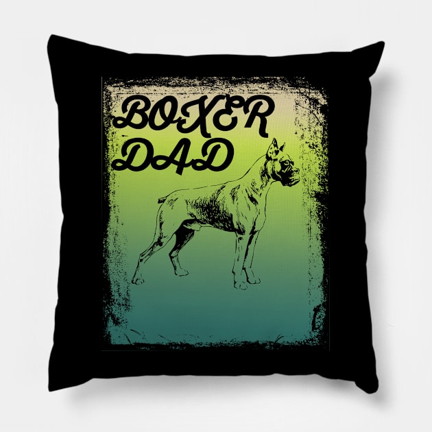 Boxer Dog - Boxer Dad Pillow by Kudostees