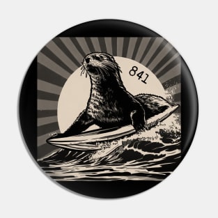 OTTER 841 Surfing Otter Santa Cruz Pin