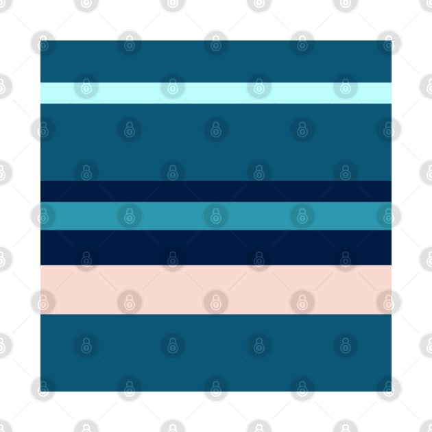 A singular joint of Navy, Blue Sapphire, Christmas Blue, Pale Cyan and Champagne Pink stripes. by Sociable Stripes