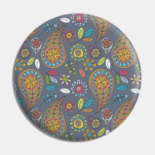 Colorful Paisley Pin