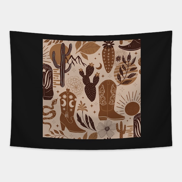 Desert cowgirl Tapestry by Papergrape