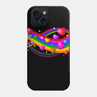 Rainbow hearts Phone Case