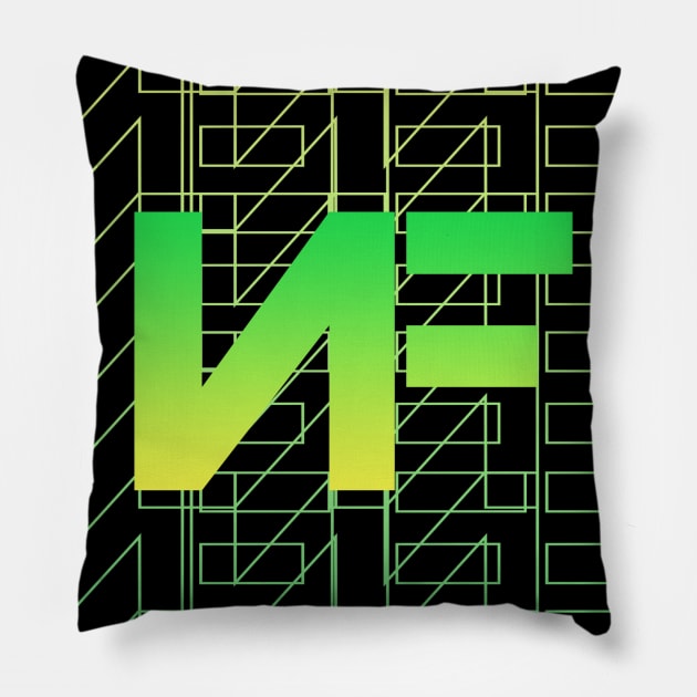 nf logo green Pillow by bambangbuta