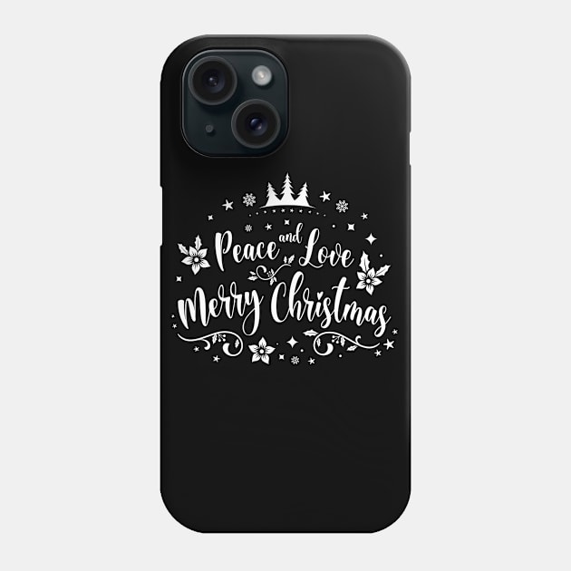 Peace and love Merry Christmas, Phone Case by FlyingWhale369