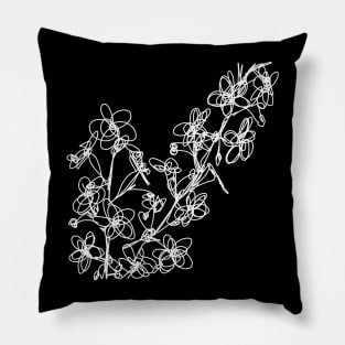 White Cheery blossoms Pillow