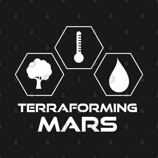 Terraforming Mars White Icons Stacked by BurkePhoto