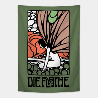 Die Flache Trippy Butterfly Nymph Retro Vintage Poster Tapestry
