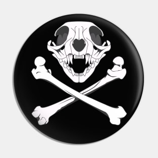 Skull and Bones Cat Pin